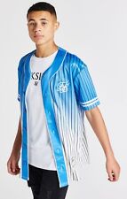 SikSilk Boys Baseball Jersey - Blue/White 11-12 Years