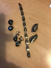 Vintage Siam Sterling silver Niello BB Bracelet + 3 sets of earrings screwback