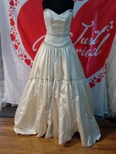 Wedding Dress size 12 ivory satin Sophia Tolli, check measurements B