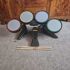 PS3 Rock Band Drum Kit Harmonix Wired Set with Stand and Pedal powers untested 
