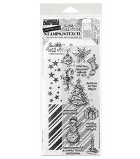Stampers Anonymous Tim Holtz  Stamps + Stencil Tattered Christmas  #1 THMM190