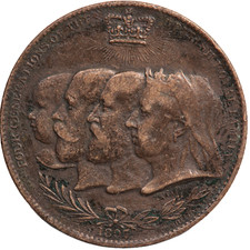 1897 FOUR GENERATIONS ROYAL FAMILY VICTORIA DIAMOND JUBILEE BRONZE MEDAL (#7463)