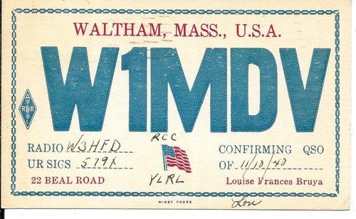 Qsl 1940 waltham - , radio