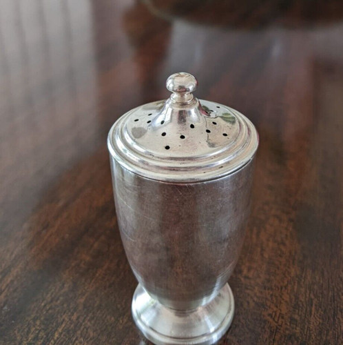 Solid silver pepper - , pot/