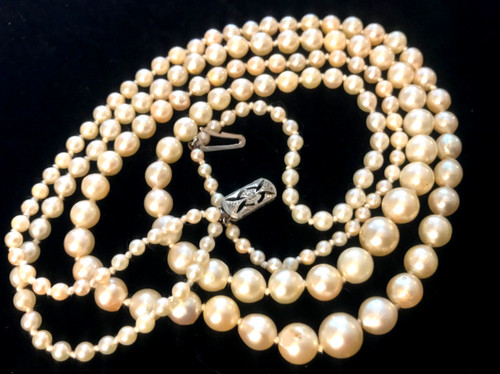 Vintage graduated real pearl - graduated,