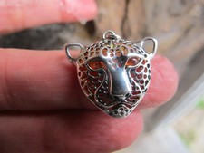 Leopard Amber Pendant Crystal Fossil 925 Silver Lithuanian Swarovski Sap small