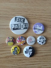 Punk Sex Pistols  7 Vintage Badges 1 Siouxsie/Banshees Great Condition
