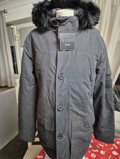 Very Man Black Parka Coat