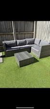 Corner Sofa Set L-Shaped Rattan, 4-Seater, Indoor/Outdoor Patio Garden Furniture