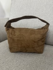 Y2K On Trend M&S Brown Suede Style Handbag