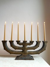 Vintage Swedish Folk Art Wooden candelabra