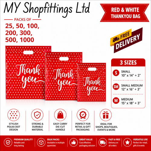 Red thank you plastic - ,