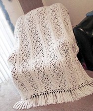 CROCHET PATTERN -  HEIRLOOM IRISH LACE ARAN BLANKET/AFGHAN   56" x 64" (25)