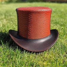 Handmade Brown Snake Leather