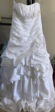 David's Bridal Empire Beaded Bodice Ruch Pick-Up Skirt (White)- Sz 16 MSRP $600