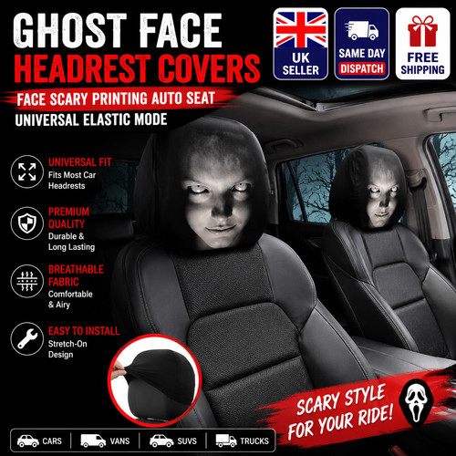 Ghost face headrest - face,