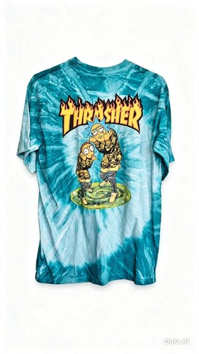 Thrasher rick and morty tie - x,