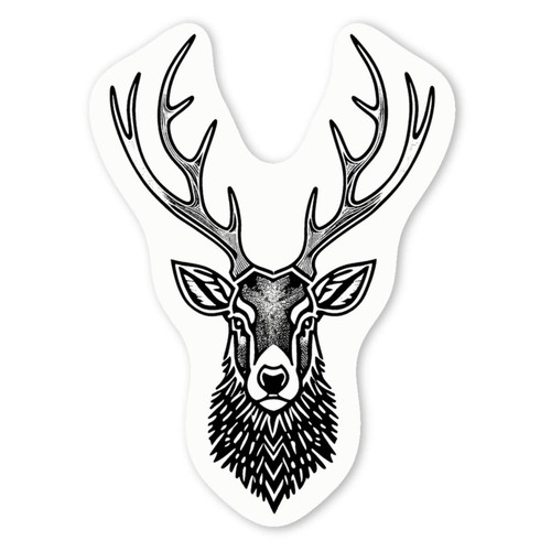 Magestic stag head - stag, decal