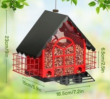 Metal Bird Feeder for Outdoors Hanging,Squirrel Proof Wild Bird Feeders