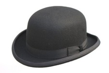 100% Wool Mens Black Bowler