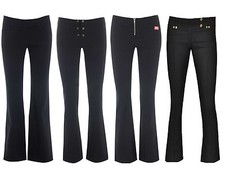 Miss skinny bootcut hipster stretch black sexy school trousers size 6-14