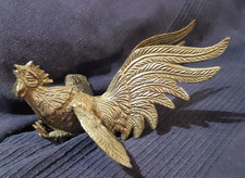 Vintage metal cockeral car mascot, very detailed model, most probably brass