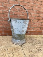 Vintage WW2 -1939 GALVANISED RIVETED  METAL GARDEN PLANTER, COAL BUCKET, FLORIST