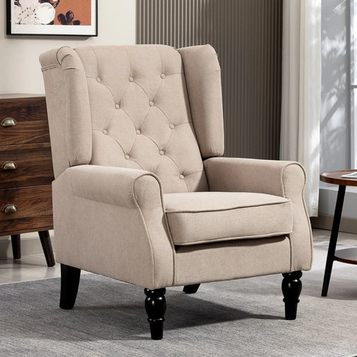 Wingback accent chair - wingback, button