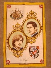 Royal Engagement Irish Linen Tea Towel Ulster Prince Charles Lady Diana 1981