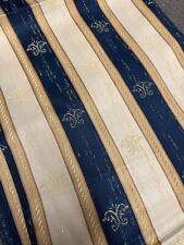 Blue and gold silk brocade/damask fabric - different size panels available