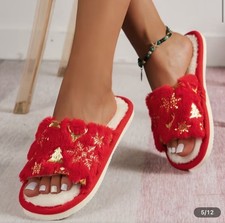 Yuletide Comfort Elegant  Christmas Tree Plush Slippers For Men/ Women