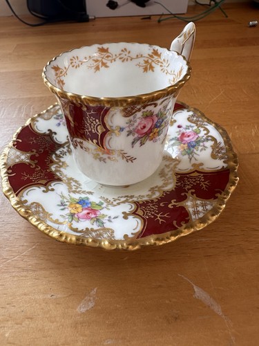 Coalport batwing cranberry cup - coalport,