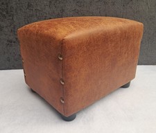 FOOTSTOOL  Tan Aged Look /