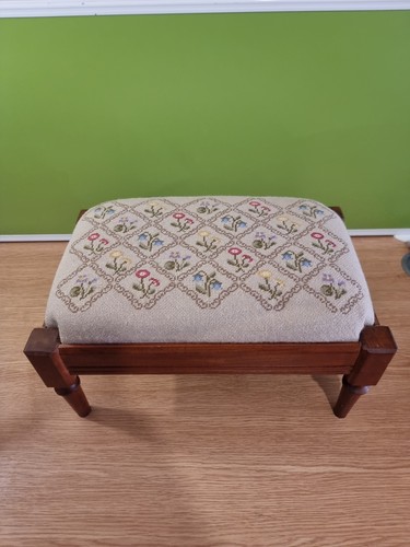 Vintage mahogany footstool - vintage,