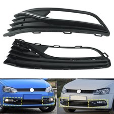 2pcs Front Bumper Fog Light Cover Grille Lower Grille For VW Polo 6R 2014-2017
