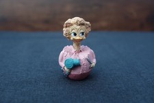 M Bowmer Whimsical Duck Figurine Pink Hairdresser with Hair Dryer & Scissors
