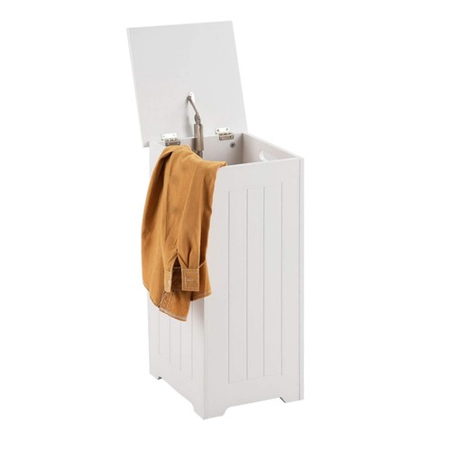 Wooden laundry bin with - wooden, lid