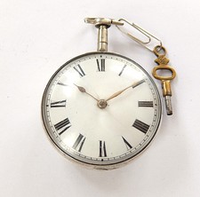 1803 SILVER CASED VERGE FUSEE CHAIN DRIVEN POCKET WATCH M NORRIS LIVERPOOL WO