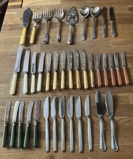 Job Lot Collection 38 Pieces Antique Vintage Faux Bone Bakelite Mainly Knives