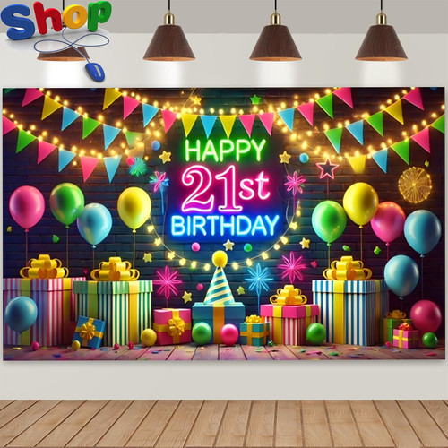 Neon happy 21st birthday - neon,