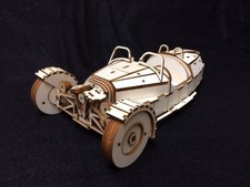 Laser Cut Wooden Morgan 3 Wheel Car /  3D Model/Puzzle Kit