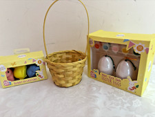 Easter Bundle 3 x Paint Your Own Hanging Eggs 4 x Felt Bunny Decorations Basket