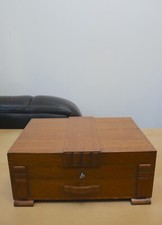 Large Antique Wooden Solid Oak  / Collectors Box / Chest / c.1930s Art Deco
