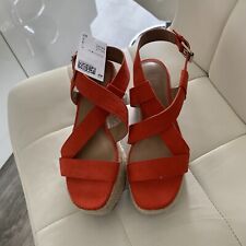 BNWT LADIES CORAL FAUX SUEDE PLATFORM WEDGE SANDALS BY H&M UK 4 EUR 37 RRP£24.99