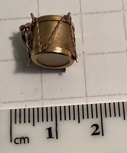 Vintage 9ct gold kettle drum - gold,