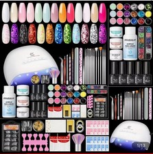 Acrylic Nail Kit,Gel Nail Kit with 15 Colours Acrylic Powder & Lamp Nail Kit set