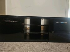 High Gloss Black TV Unit with Shelves and Cupboards Cabinet