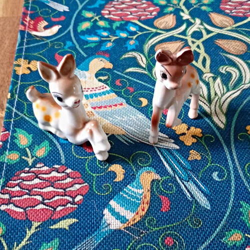 Ceramic deer fawn figurines - deer,