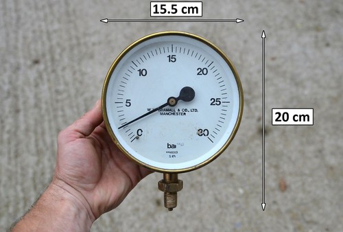 Vintage brass pressure gauge