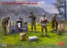 ICM US Field Stove M1937 With Cooks 1/35 Scale Model Kit 35619